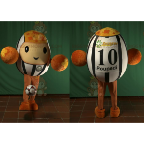 BIGGYMONKEY™ Soccer Ball Brown Black and White Mascot Costume -
