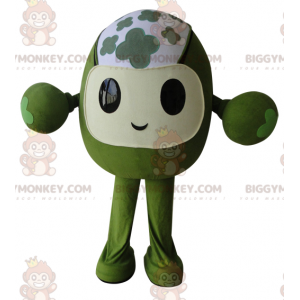 Costume de mascotte BIGGYMONKEY™ de bonhomme tout vert fleuri