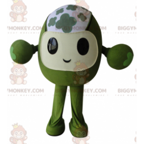 Costume de mascotte BIGGYMONKEY™ de bonhomme tout vert fleuri