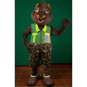 Brown Beaver Groundhog Squirrel BIGGYMONKEY™ Mascot Costume -