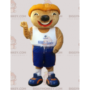 BIGGYMONKEY™ Rodent Mascot Costume With Funny Sportswear Head -