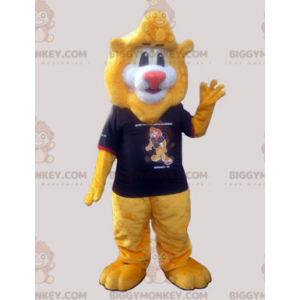 BIGGYMONKEY™ Big Soft Yellow Lion Mascot Costume With Tee -