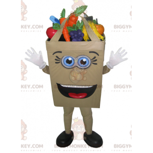 Torba papierowa wypełniona owocami i warzywami Kostium maskotki