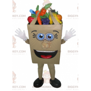 Torba papierowa wypełniona owocami i warzywami Kostium maskotki BIGGYMONKEY™ - Maskotka warzywna - BiggyMonkey.com