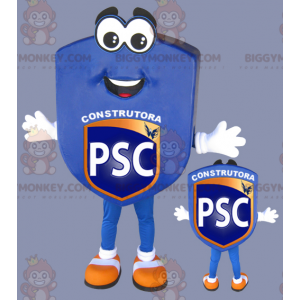 Costume de mascotte BIGGYMONKEY™ de blason bleu de club sportif
