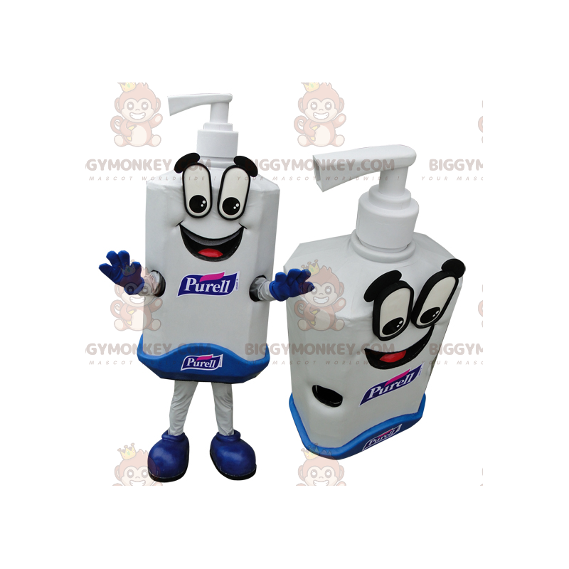 Costume de mascotte BIGGYMONKEY™ de flacon de savon géant blanc