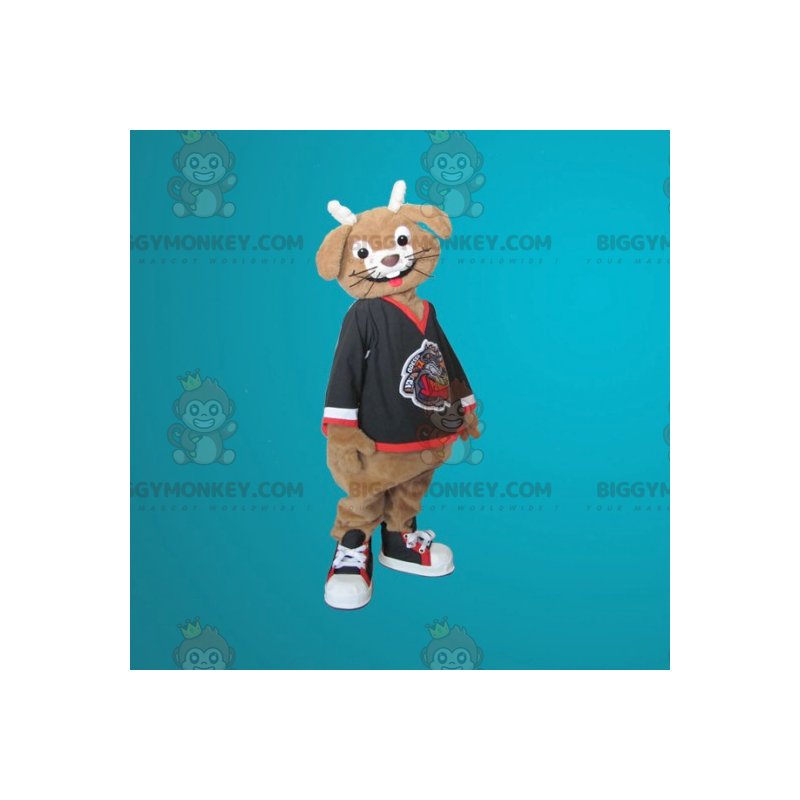 Smilende brun og hvid kanin BIGGYMONKEY™ maskotkostume - Smilende brun og hvid kanin BIGGYMONKEY™ maskotkostume -