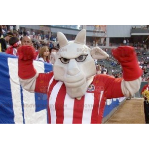 BIGGYMONKEY™ Mascot Costume Gray Buffalo In Sportswear –