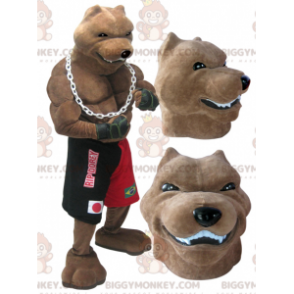 BIGGYMONKEY™ maskotdrakt gigantisk, muskuløs stamtavlehund i bokserantrekk - Hundemasker - BIGGYMONKEY_06673 - BiggyMonkey.com