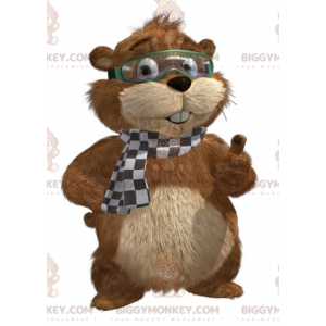 Brown and Beige Groundhog BIGGYMONKEY™ Mascot Costume with Mask