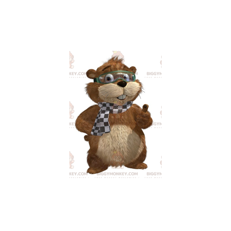 Braunes und beiges Murmeltier BIGGYMONKEY™ Maskottchenkostüm