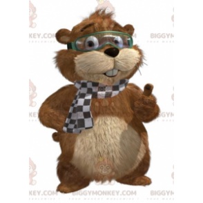 Hnědý a béžový kostým Maskota Hromnice BIGGYMONKEY™ s maskou - Lesní zvířata - BIGGYMONKEY_0799 - BiggyMonkey.com