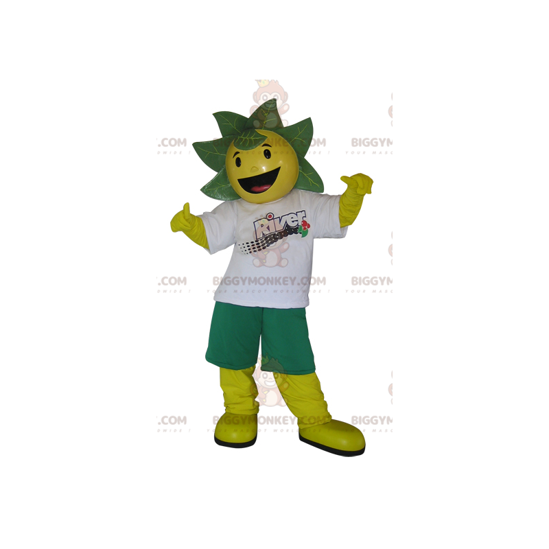 BIGGYMONKEY™ Costume da mascotte di pupazzo di neve giallo e BIGGYMONKEY™ Costume da mascotte di pupazzo di neve giallo e