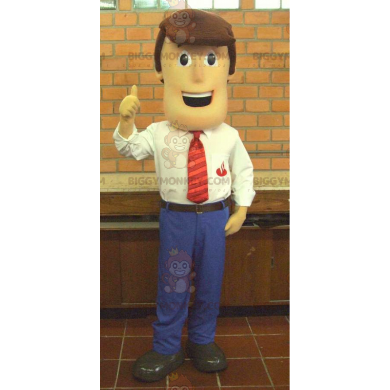 Traje de mascote de empresário BIGGYMONKEY™ em terno elegante e Traje de mascote de empresário BIGGYMONKEY™ em terno elegante e