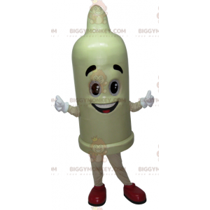 White Giant Condom BIGGYMONKEY™ Mascot Costume With A Smile –