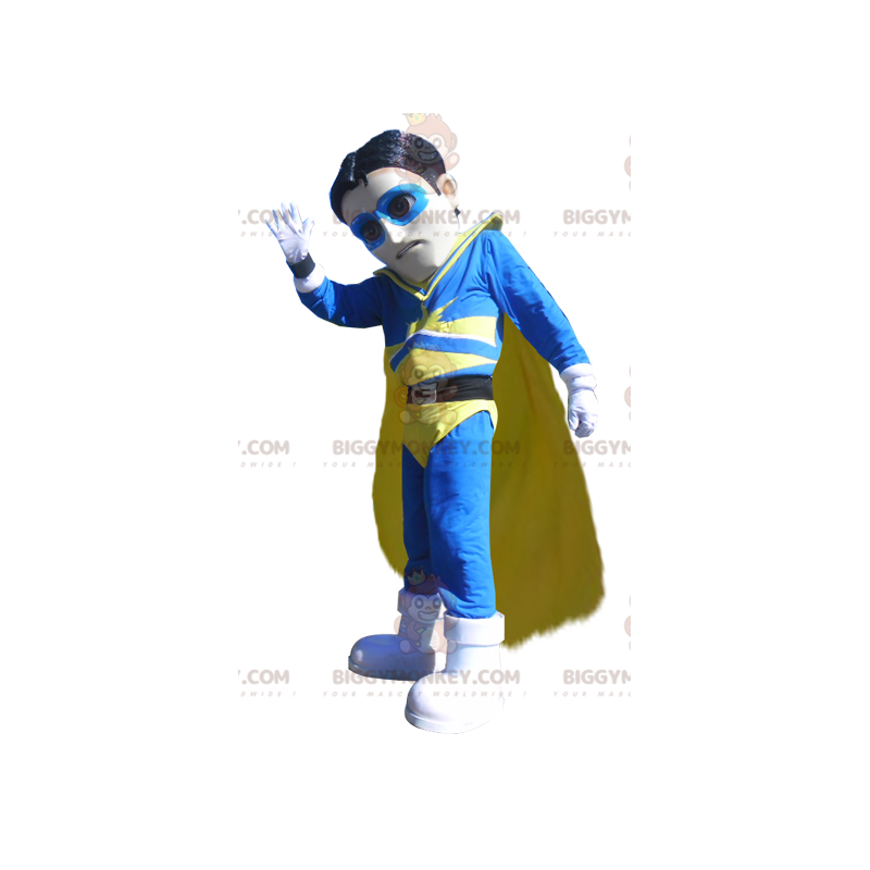 BIGGYMONKEY™ Mascot Costume Superhelte Vigilante blå og gul BIGGYMONKEY™ Mascot Costume Superhelte Vigilante blå og gul