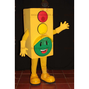 Yellow Traffic Light BIGGYMONKEY™ Mascot Costume with Head in