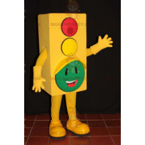 Yellow Traffic Light BIGGYMONKEY™ Mascot Costume with Head in