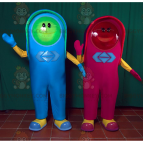 2 BIGGYMONKEY™s Maskottchen ein rotes und ein grünes Licht -