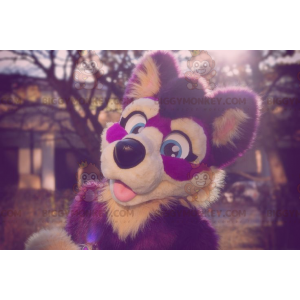 Disfraz de mascota de perro morado y rosa BIGGYMONKEY™ -