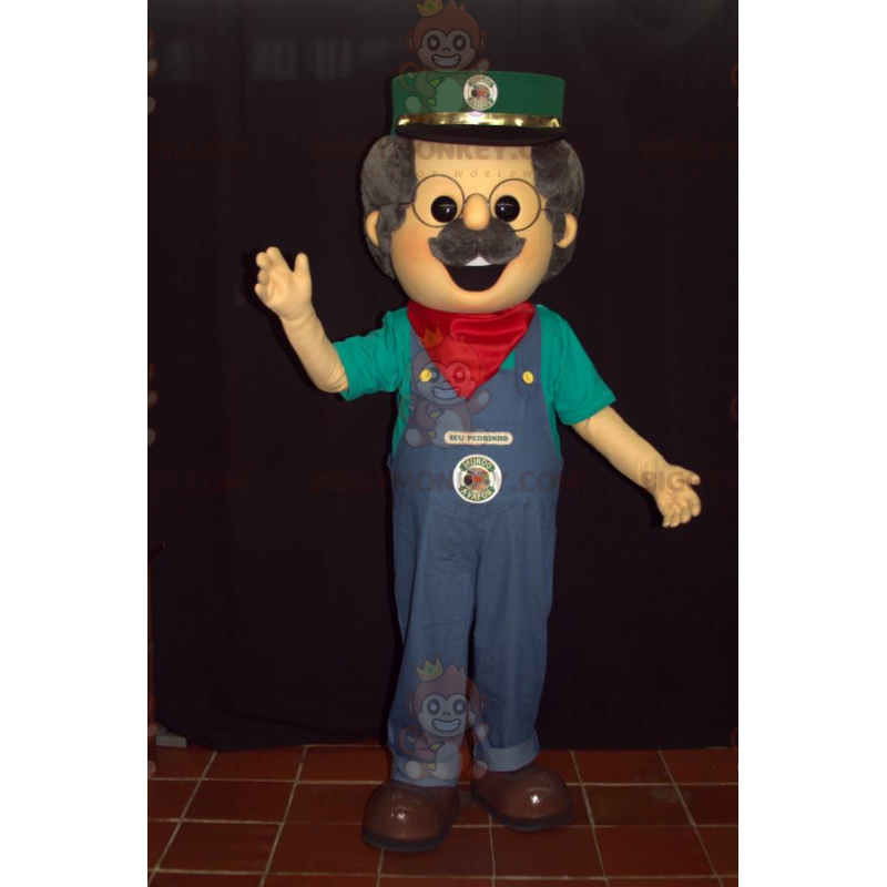 BIGGYMONKEY™ Costume da mascotte da uomo in tuta con berretto e BIGGYMONKEY™ Costume da mascotte da uomo in tuta con berretto e
