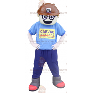 BIGGYMONKEY™ Worker Man-mascottekostuum met veiligheidshelm - Heren mascottes - BIGGYMONKEY_06696 - BiggyMonkey.com