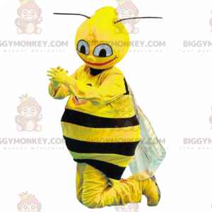 Costume de mascotte BIGGYMONKEY™ d'abeille noire et jaune très