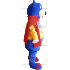 Traje de mascote BIGGYMONKEY™ Urso Azul Urso Usando Lenço