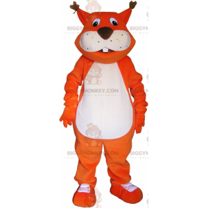 BIGGYMONKEY™ Mascot Costume Giant Orange Fox With Big Tail -