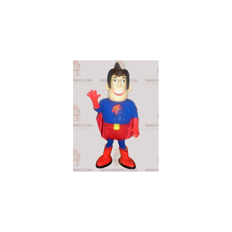 Blue and Red Superhero Man BIGGYMONKEY™ Mascot Costume - Blue and Red Superhero Man BIGGYMONKEY™ Mascot Costume -