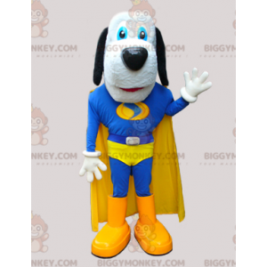 Blå og gul superhelte sød hund BIGGYMONKEY™ maskotkostume -