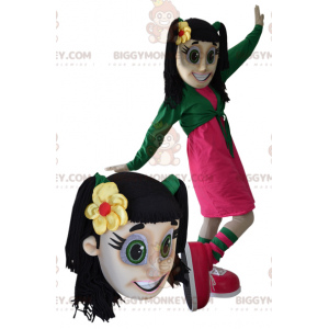 BIGGYMONKEY™ Costume da mascotte Ragazza adolescente marrone