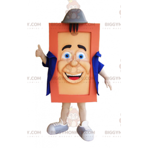 Snowman Face in Frame BIGGYMONKEY™ Mascot Costume –