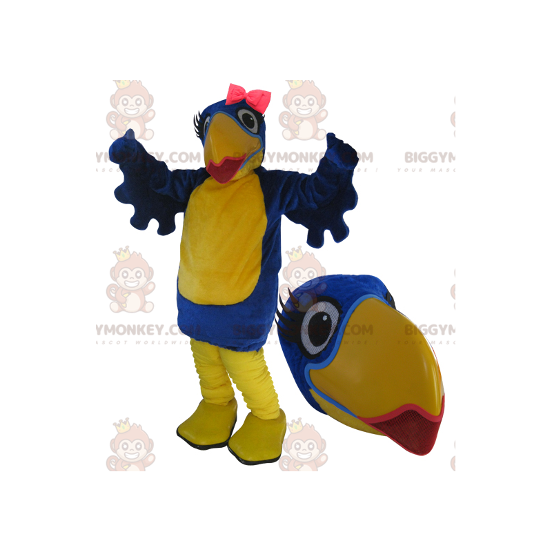 BIGGYMONKEY™ Big Blue and Yellow Bird Mascot Sizes L (175-180CM)
