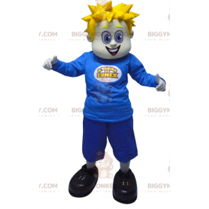 BIGGYMONKEY™ mascottekostuum blonde man met spikes gekleed in