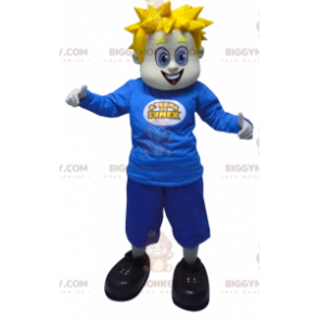 Disfraz de mascota BIGGYMONKEY™ Hombre rubio con pinchos