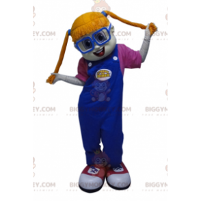 Disfraz de mascota BIGGYMONKEY™ de chica pelirroja con coletas