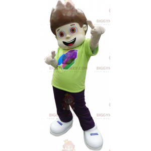 Brown Boy BIGGYMONKEY™ Mascot Costume with Fun Fit -