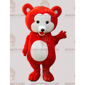 Traje de mascote macio vermelho e branco BIGGYMONKEY™ –