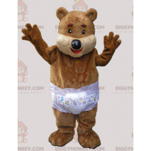 Καφέ στολή μασκότ Teddy BIGGYMONKEY™ με μία πάνα - Μασκότ αρκούδας - BIGGYMONKEY_06754 - BiggyMonkey.com