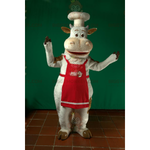 Kostým maskota Chef Cook White Cow BIGGYMONKEY™ - Krávy maskoti - BIGGYMONKEY_06756 - BiggyMonkey.com