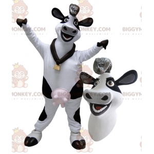 BIGGYMONKEY™ Giant White and Black Dairy Cow Mascot Costume -