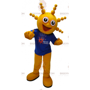 BIGGYMONKEY™ Funny Round Head Yellow Man Mascot Costume -