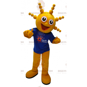 Costume de mascotte BIGGYMONKEY™ de bonhomme jaune à la tête