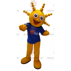 Vtipný kostým maskota žlutého muže BIGGYMONKEY™ s kulatou
