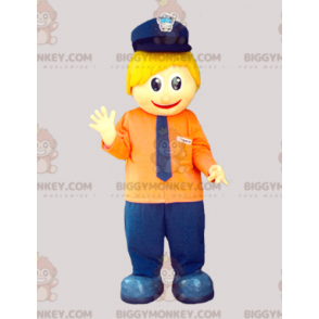 BIGGYMONKEY™ Mascottekostuum voor kleine blonde kerel met kepi en stropdas - Heren mascottes - BiggyMonkey.com
