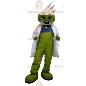 BIGGYMONKEY™ Mascot Costume Green Man With White Smock -