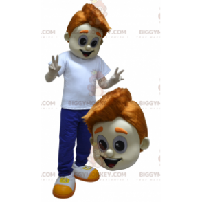 BIGGYMONKEY™ Costume da mascotte per ragazzo adolescente blu e