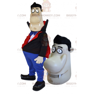 Στολή μασκότ BIGGYMONKEY™ Plump Vampire Man με τεράστια μύτη -