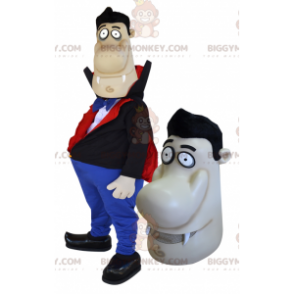 Στολή μασκότ BIGGYMONKEY™ Plump Vampire Man με τεράστια μύτη -